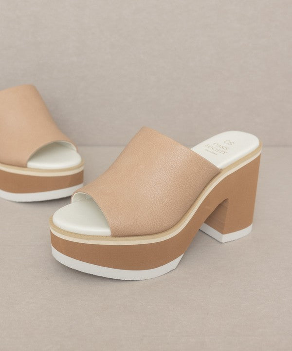 OASIS SOCIETY Maren - Layered Platform Heel Slides - Corinne's Boutique