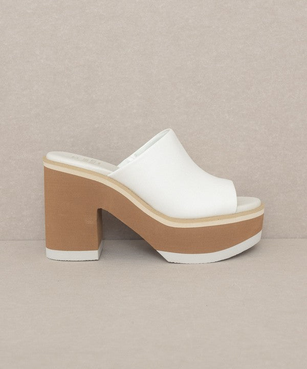 OASIS SOCIETY Maren - Layered Platform Heel Slides - Corinne's Boutique