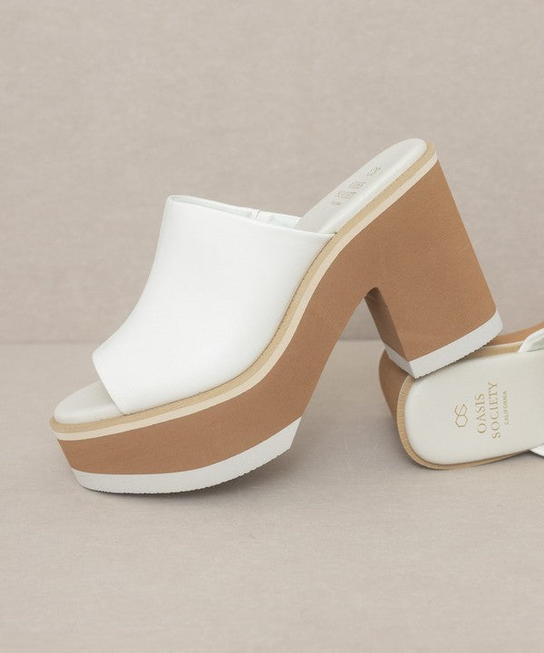 OASIS SOCIETY Maren - Layered Platform Heel Slides - Corinne's Boutique