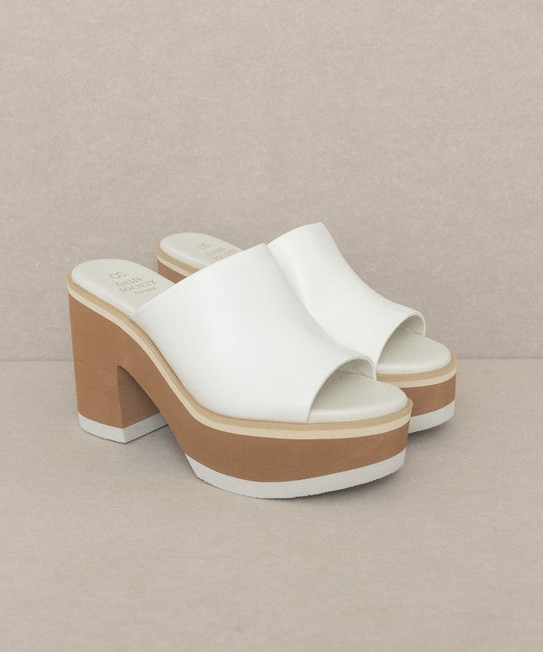 OASIS SOCIETY Maren - Layered Platform Heel Slides - Corinne's Boutique