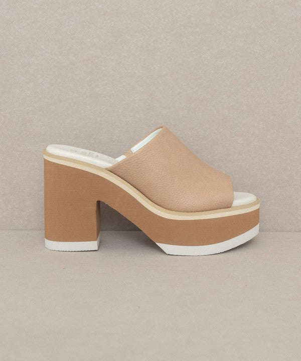 OASIS SOCIETY Maren - Layered Platform Heel Slides - Corinne's Boutique