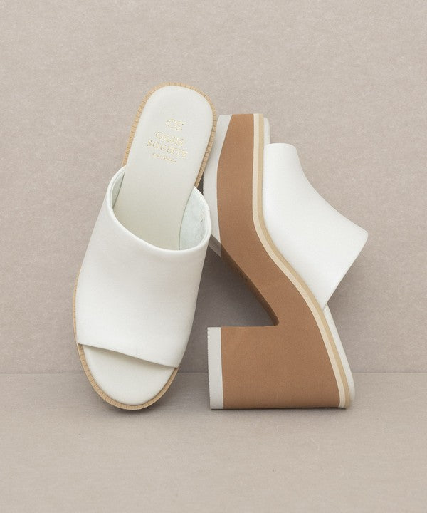 OASIS SOCIETY Maren - Layered Platform Heel Slides - Corinne's Boutique