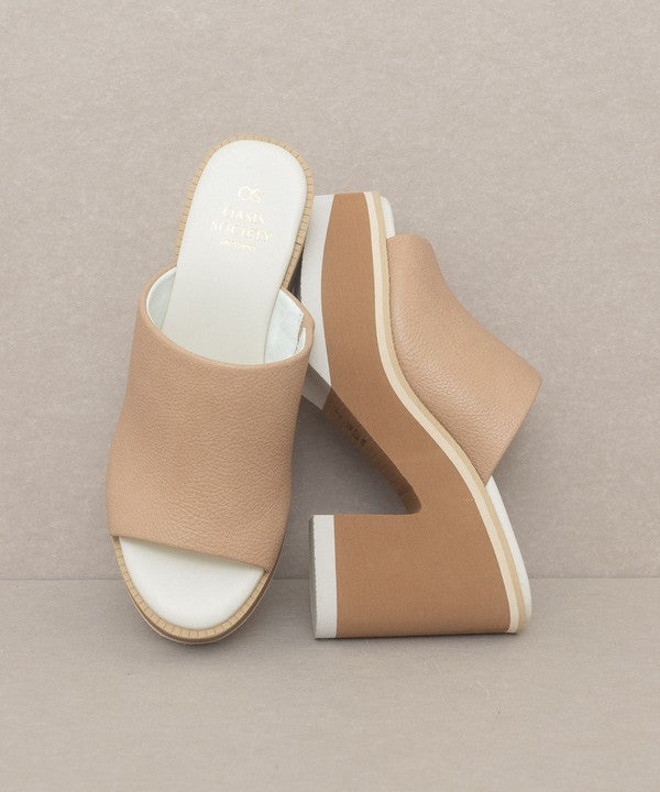 OASIS SOCIETY Maren - Layered Platform Heel Slides - Corinne's Boutique