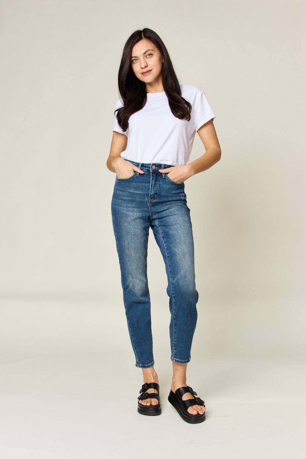 Judy Blue Full Size Tummy Control High Waist Slim Jeans - Corinne's Boutique