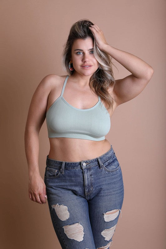 Plus Size Tattoo Mesh Racerback Bralette - Corinne's Boutique