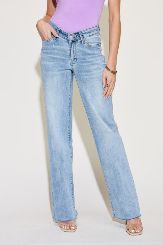 Judy Blue Full Size V Front Waistband Straight Jeans - Corinne's Boutique