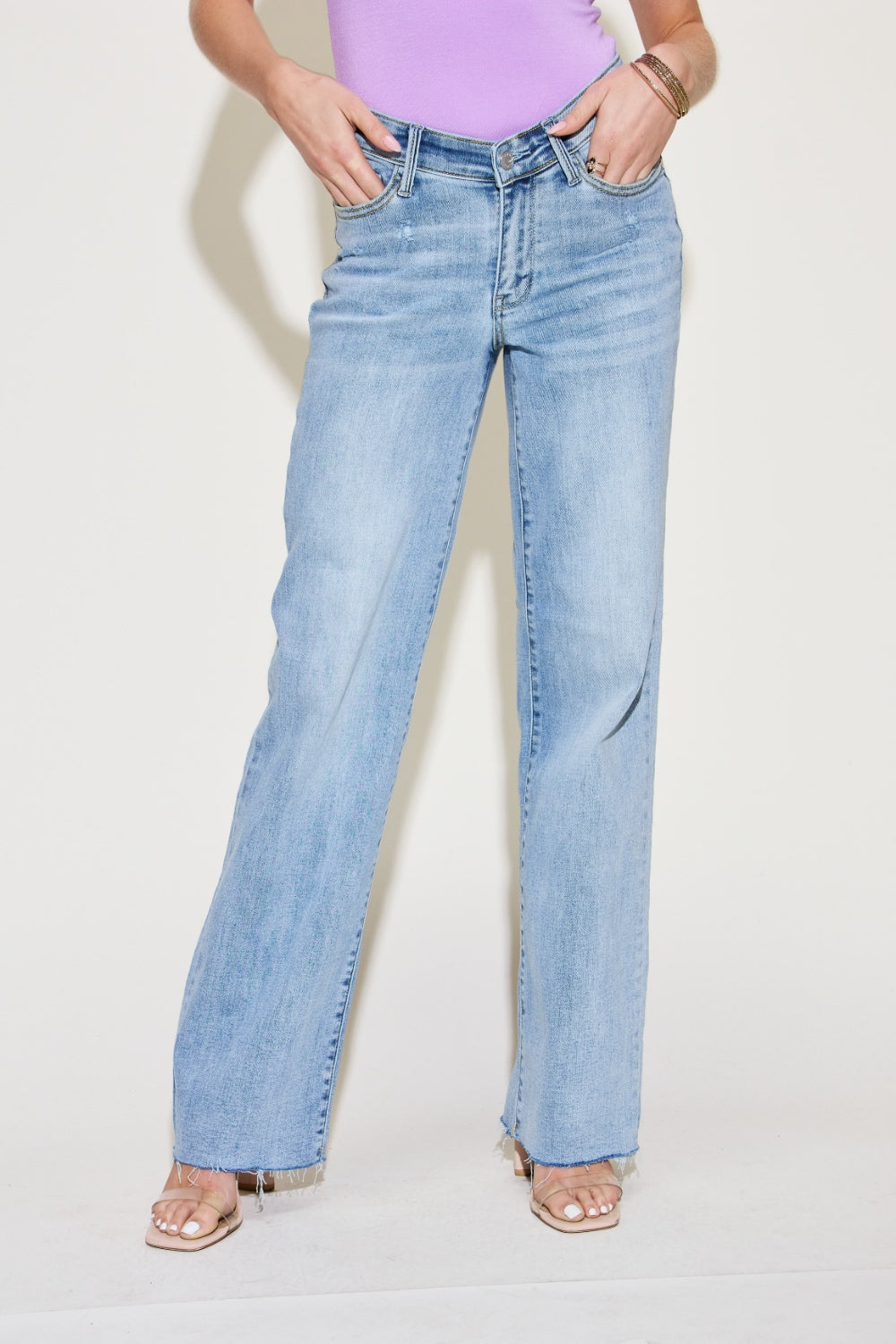 Judy Blue Full Size V Front Waistband Straight Jeans - Corinne's Boutique